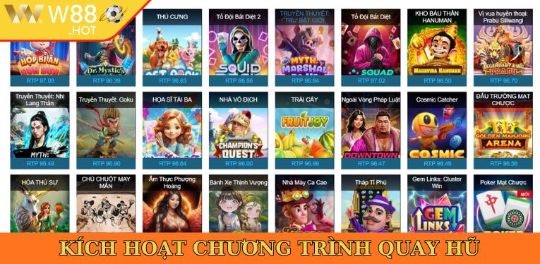 Kích hoạt chương trình quay hũ