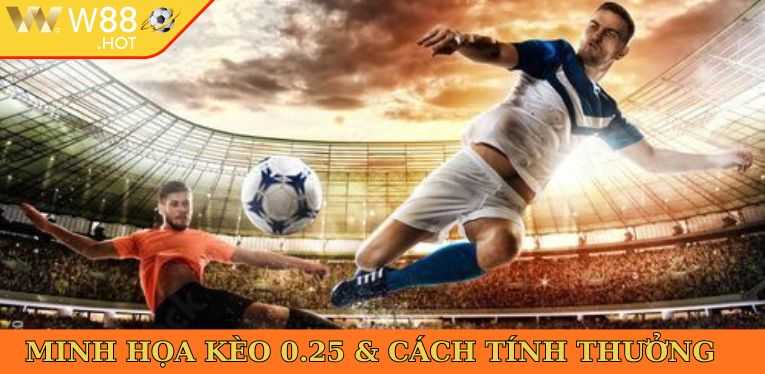 Minh họa kèo 0.25 & cách tính thưởng