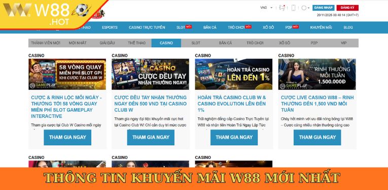 Thông tin khuyến mãi W88 mới nhất